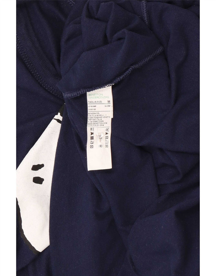 Canotta grafica da uomo Benetton Peanuts, cotone medio blu navy
