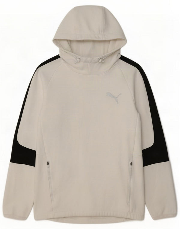 Maglia con cappuccio da donna Puma UK 10 Small White Colourblock Cotton