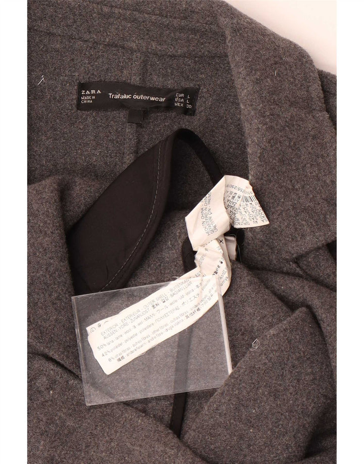 Cappotto aperto Trafaluc da donna Zara UK 16 grande lana grigia