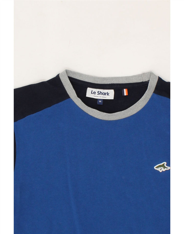 VINTAGE Mens T-Shirt Top Medium Blue Colourblock Cotton Vintage Vintage and Second-Hand Vintage from Messina Hembry 