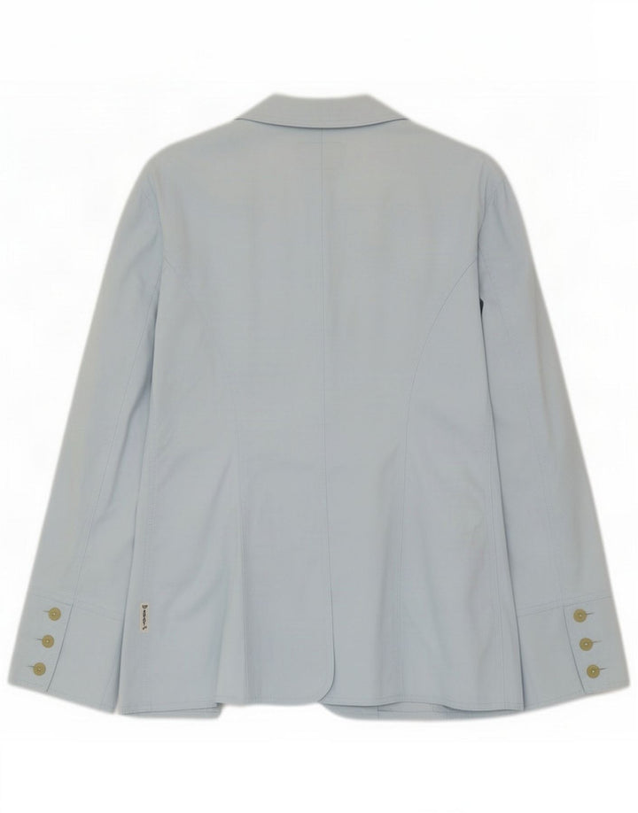 Armani Giacca blazer da donna a 1 bottone UK 16 Large Blue Cotton