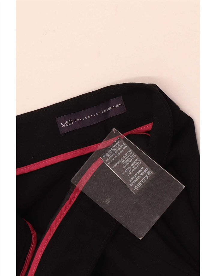 Pantaloni da abito slim moderni da donna Marks & Spencer UK 12 medi W32 L29 neri