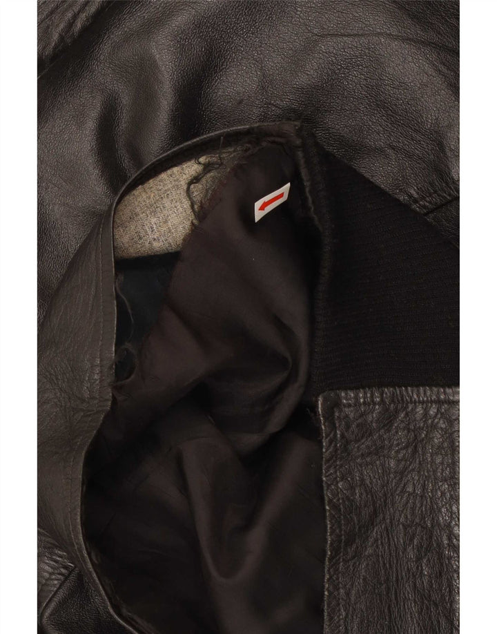 Giacca in pelle da uomo vintage UK 38 Medium Black