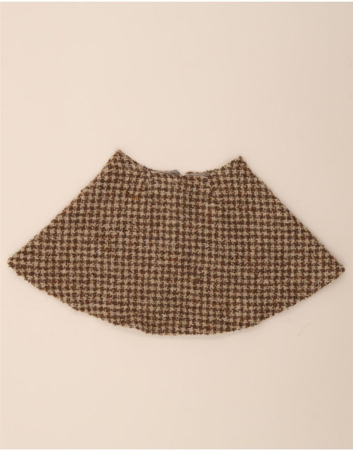 VINTAGE Womens Mini Skirt W26 Small Brown Houndstooth Vintage Vintage and Second-Hand Vintage from Messina Hembry 