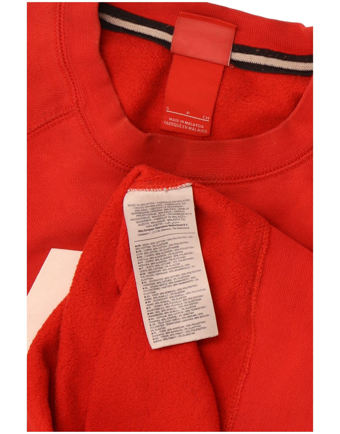 Felpa con grafica Nike da uomo, piccola, in cotone rosso