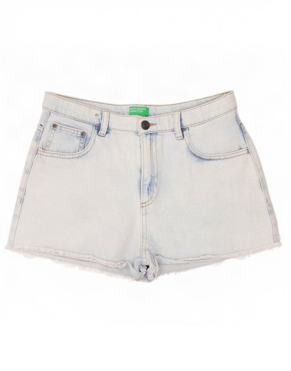 Pantaloncini di jeans a vita alta da bambino Benetton 13-14 anni 3XL W30 cotone blu