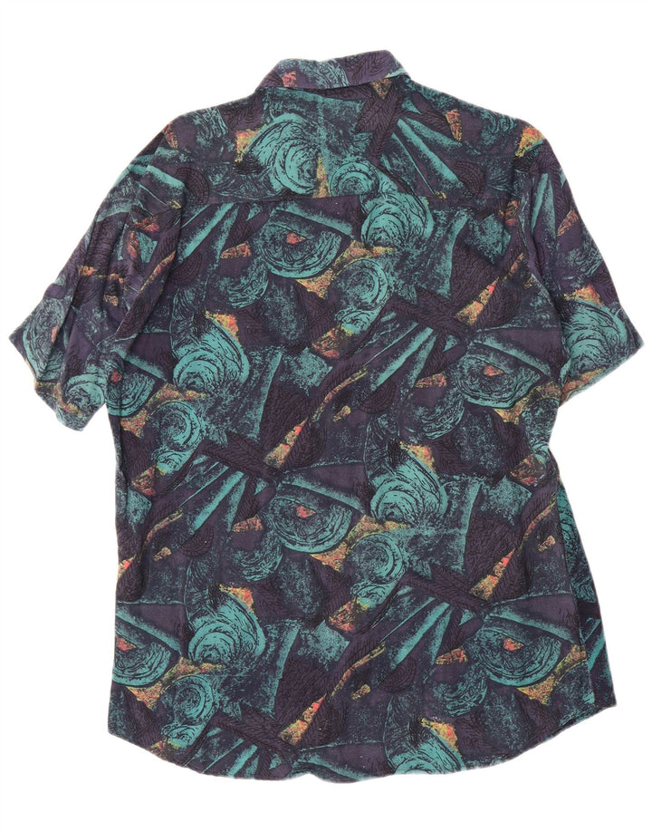 Rob Roy Camicia a maniche corte da uomo con motivo astratto medio multicolore