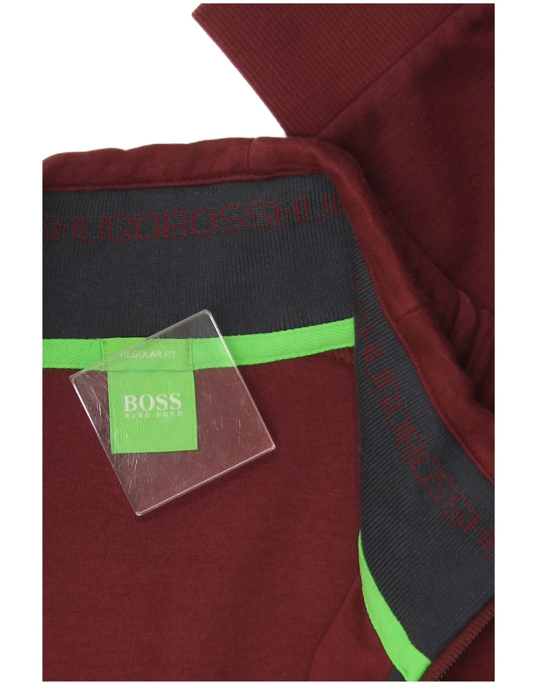Giacca da ginnastica da uomo con vestibilità regolare HUGO BOSS, taglia grande, in cotone bordeaux