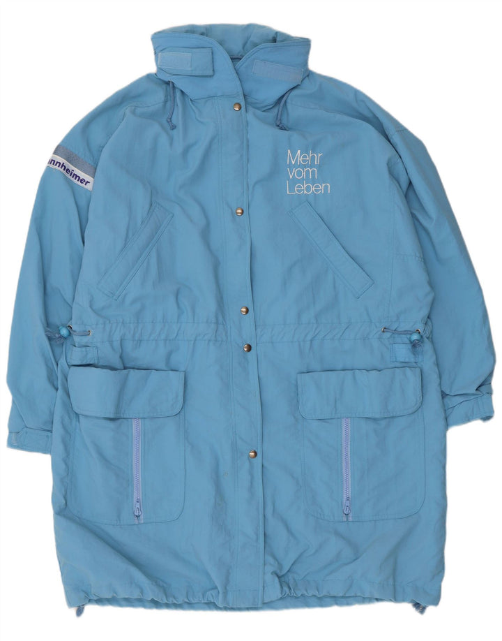 Tactel Giacca a vento oversize con cappuccio da donna UK 10 Small Blu Poliammide