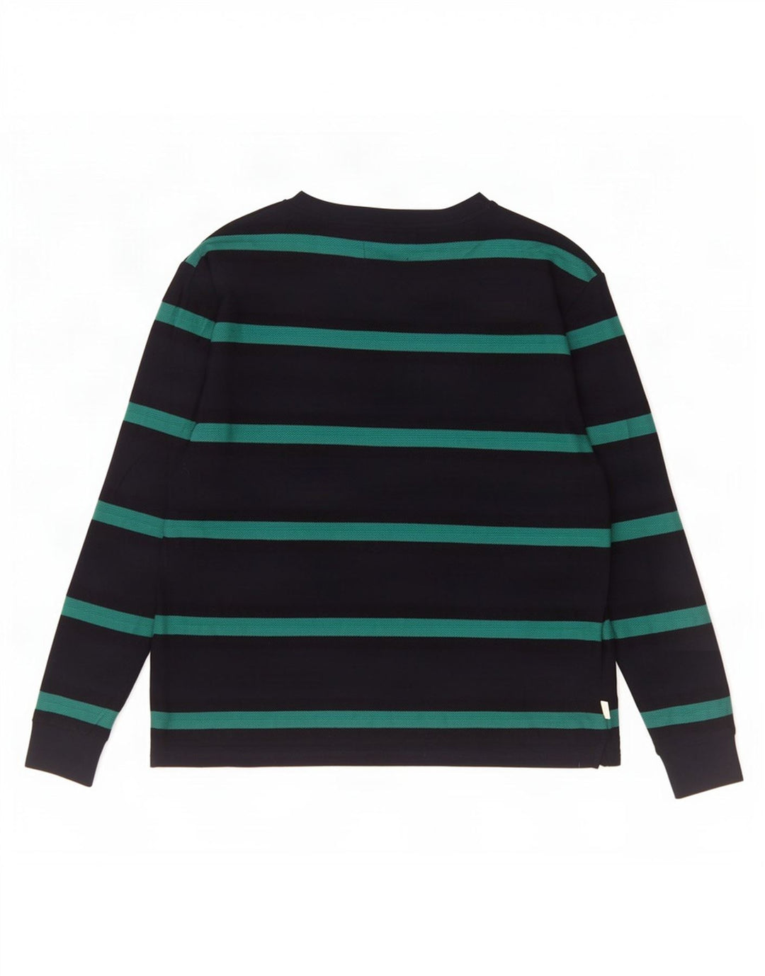 Marks & Spencer Top da uomo a maniche lunghe in cotone a righe grandi blu navy