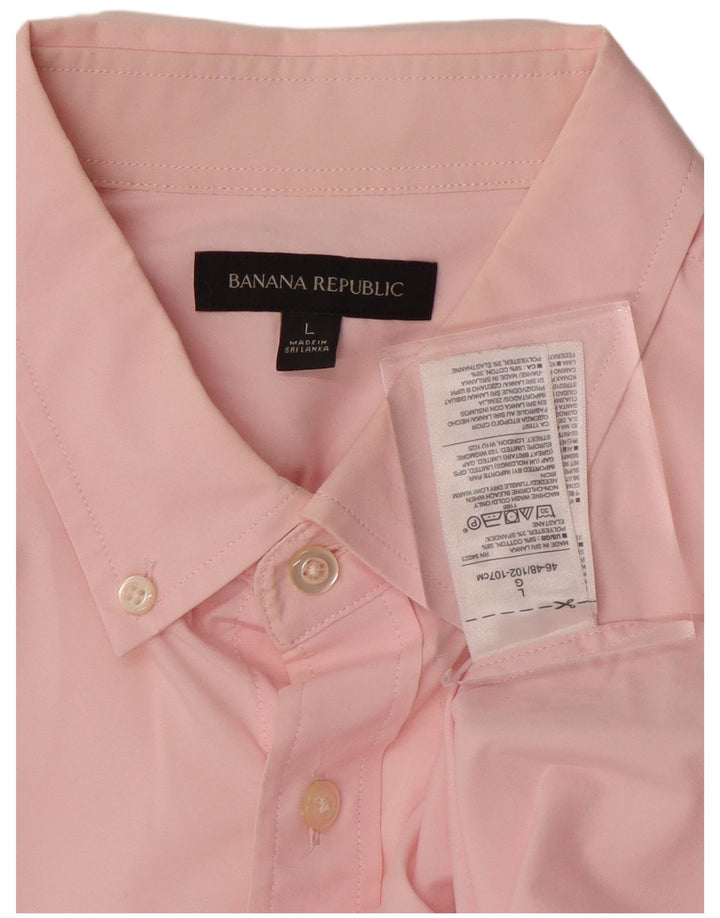Camicia da uomo Banana Republic grande in cotone rosa