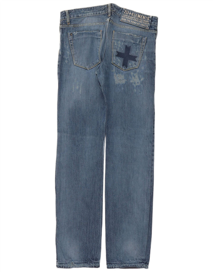 Jeans dritti invecchiati da donna Zu Elements W32 L35 cotone blu