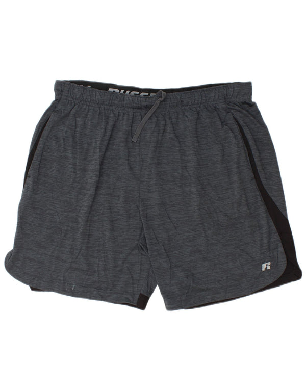 RUSSELL ATHLETIC Pantaloncini sportivi Dri-Power da uomo Large Grey Colourblock