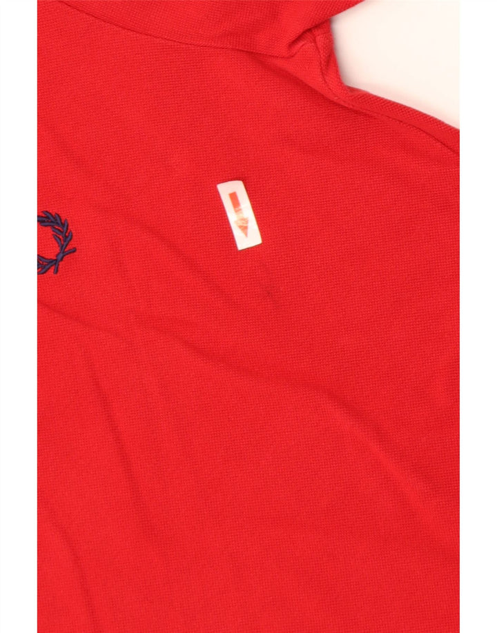 Polo da rugby da uomo Fred Perry in cotone rosso medio