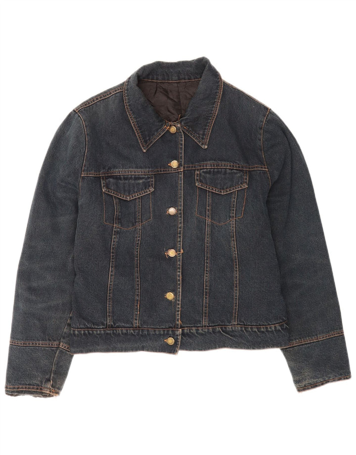 Giacca di jeans vintage da donna UK 16 grande blu
