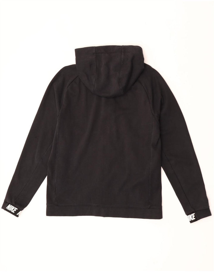 Felpa con cappuccio e zip grafica Nike da uomo di colore nero medio