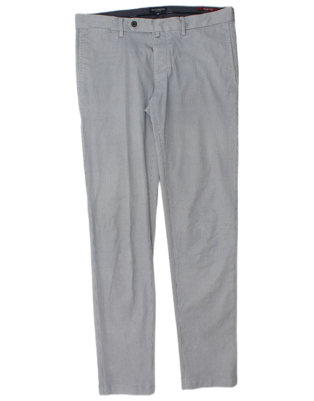 Pantaloni da abito skinny da uomo Gutteridge IT 46 Small W32 L32 Pied de poule blu