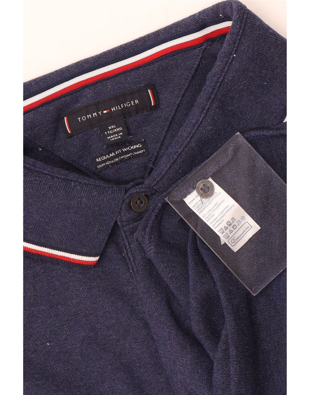 Polo da uomo vestibilità regolare Tommy Hilfiger 2XL cotone blu navy