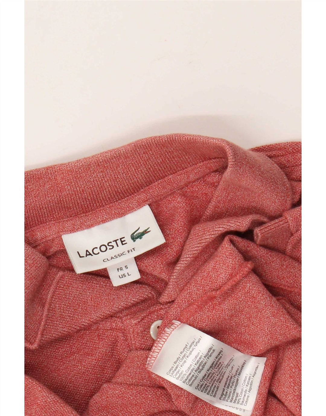 Polo da uomo Lacoste vestibilità classica taglia 5 grande in cotone rosso