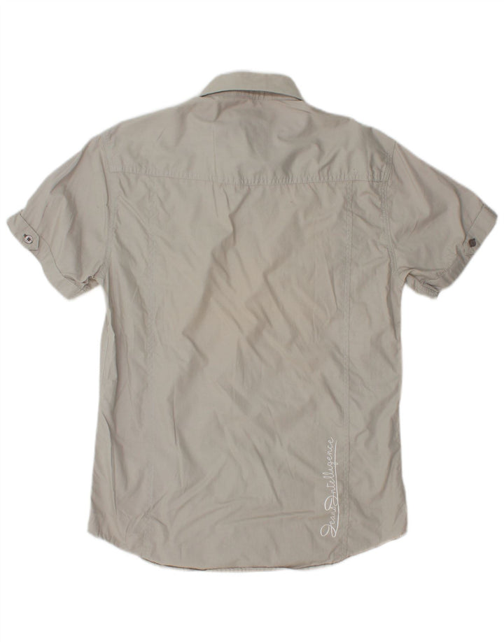 JACK & JONES Camicia a maniche corte da uomo in cotone grigio medio