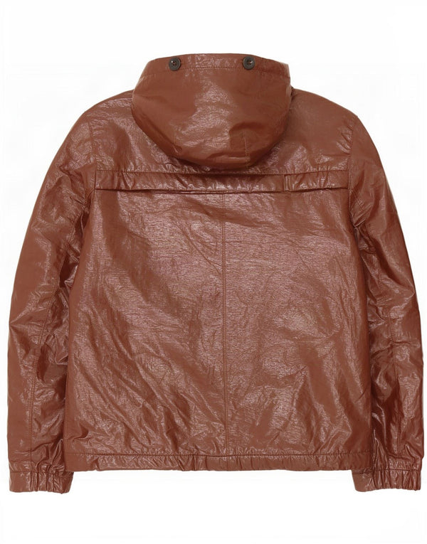 Giacca da uomo in ecopelle con cappuccio Hugo Boss EU 52 XL Lino marrone