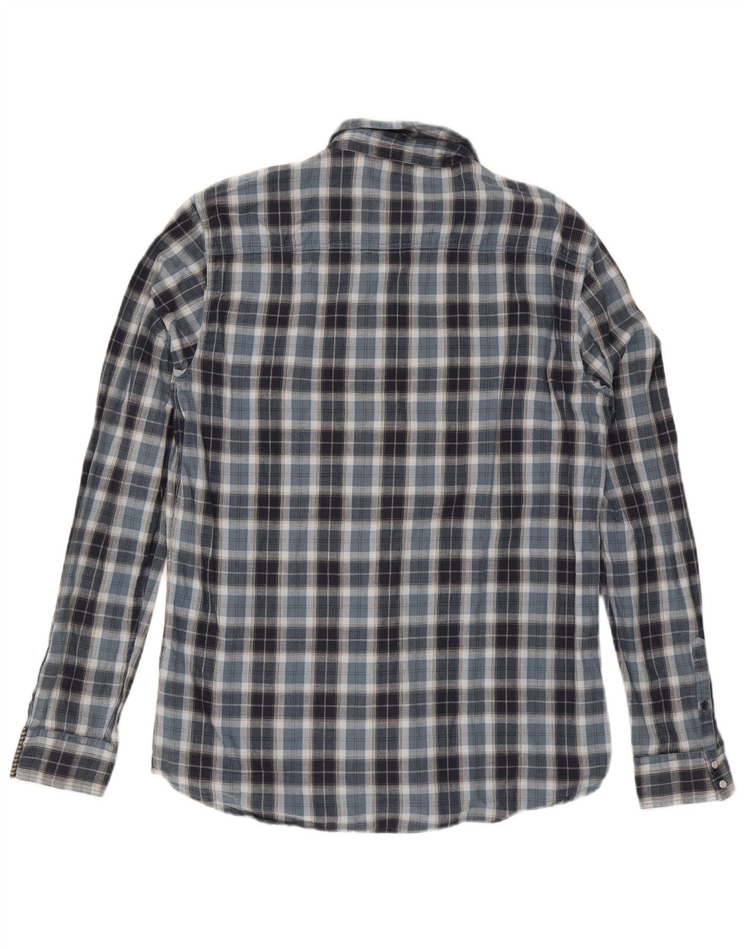 Camicia Guess da uomo in flanella UK 42 grande cotone a quadri blu