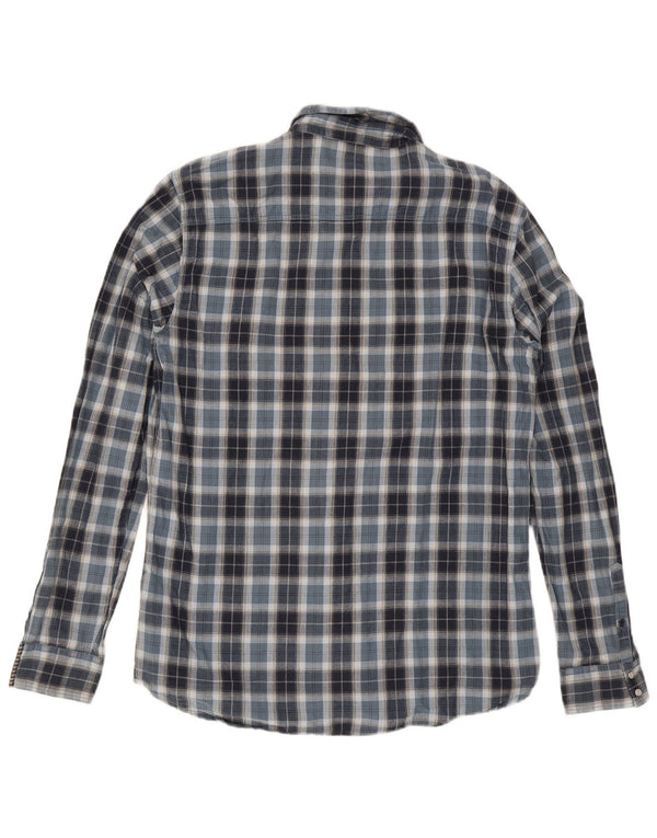 Camicia Guess da uomo in flanella UK 42 grande cotone a quadri blu