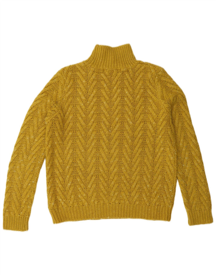 Maglione maglione a collo alto da donna Marks & Spencer UK 12 giallo medio