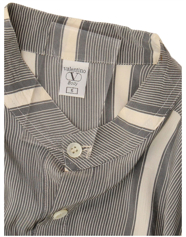 Abito camicia pullover a maniche lunghe da donna Valentino IT 52 2XL Grigio a righe