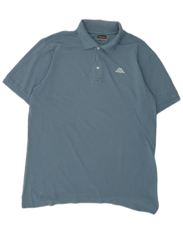 Polo Kappa Uomo Large Blu In Cotone