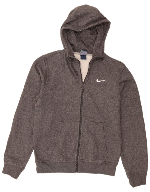 Felpa con cappuccio e zip Nike da uomo, piccola, in cotone grigio screziato