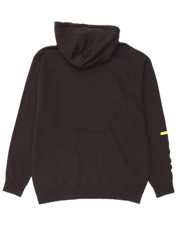 Maglione con cappuccio grafico da uomo Champion piccolo nero