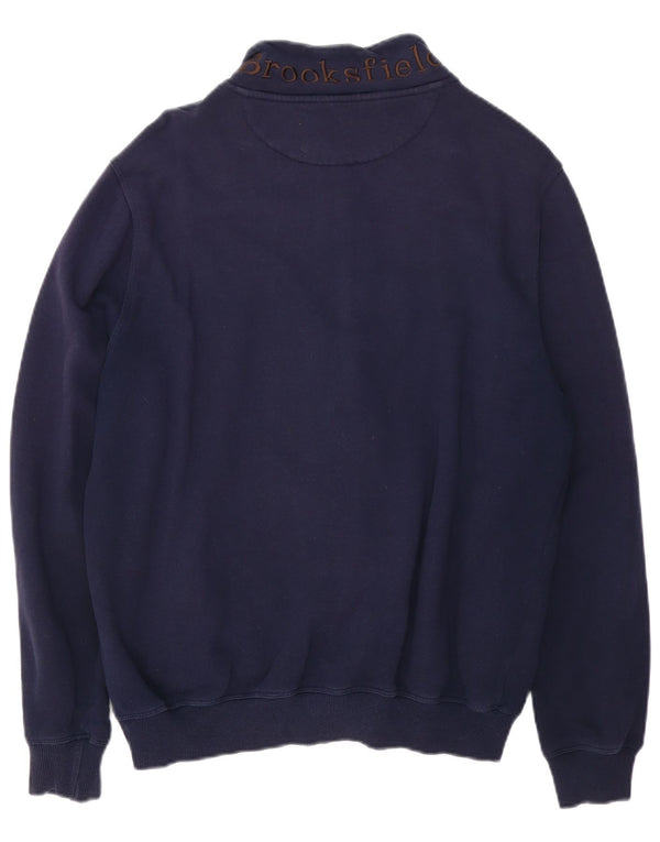 BROOKSFIELD Mens Tracksuit Top Jacket IT 54 XL Navy Blue Cotton