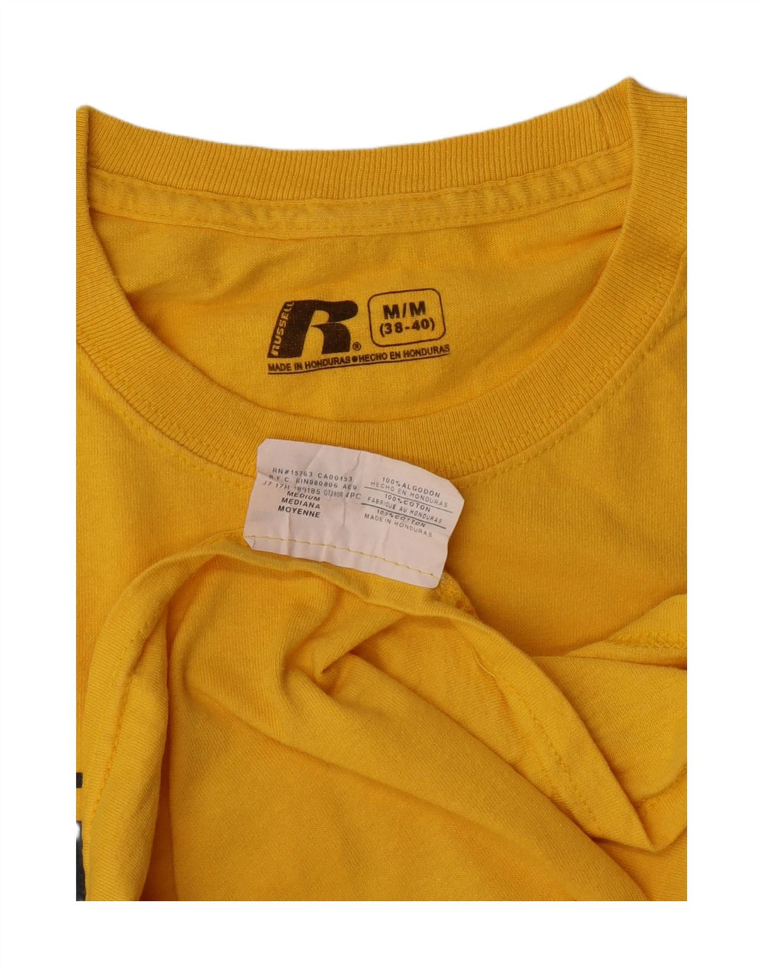 T-shirt grafica da uomo Russell Athletic Top in cotone giallo medio