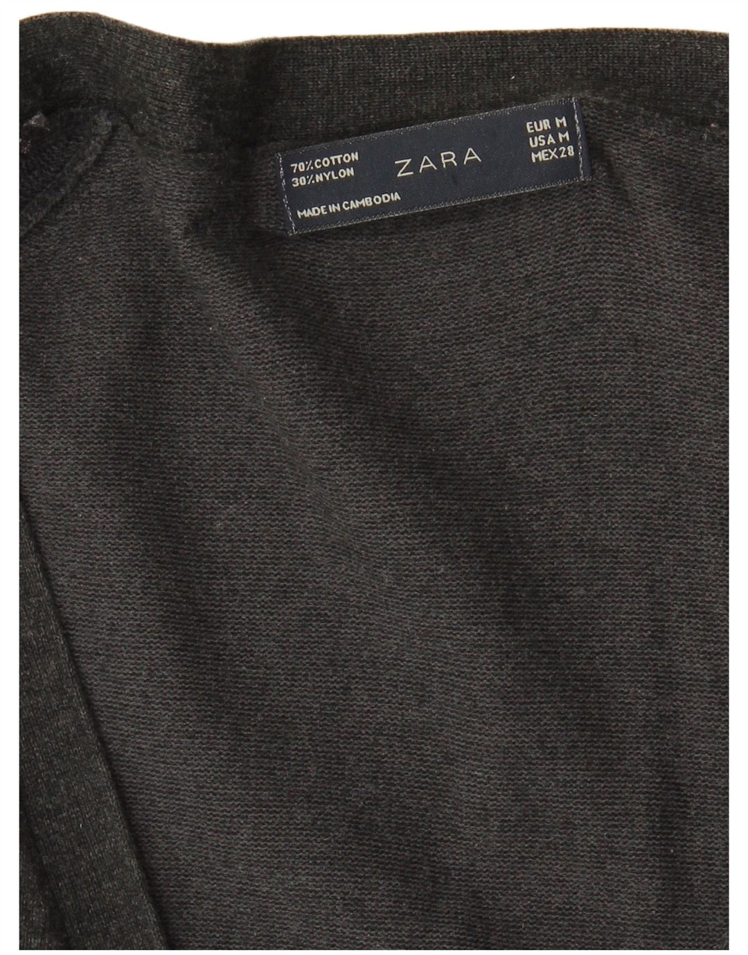 Maglione cardigan lungo da donna Zara UK 12 Cotone grigio medio