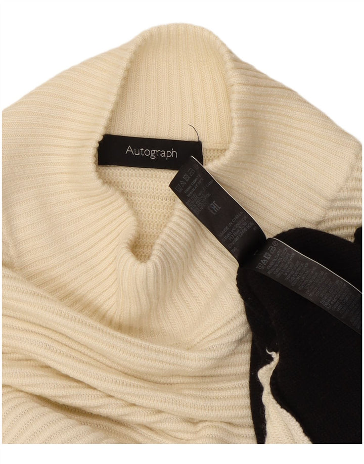 Maglione maglione a collo alto da donna Marks & Spencer UK 12 medio bianco sporco
