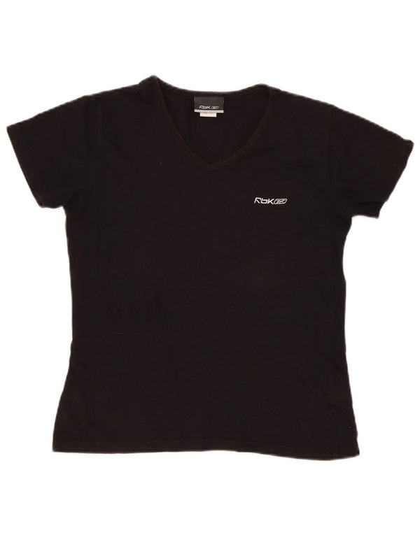 T-shirt Reebok da donna Top UK 12 Medium Black Cotton