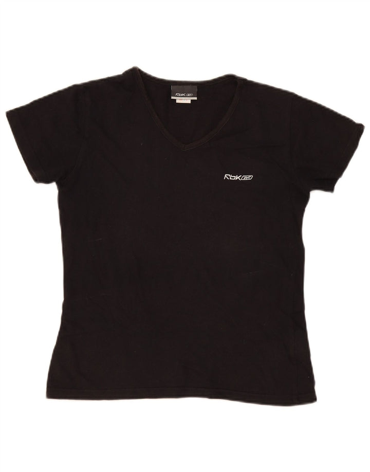 T-shirt Reebok da donna Top UK 12 Medium Black Cotton