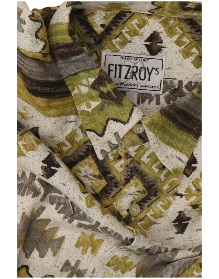 Camicia da uomo Fitzroy XL verde geometrica