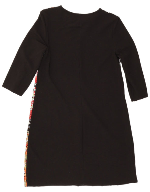 Abito caftano Zara da donna con maniche a 3/4 UK 12 patchwork nero medio