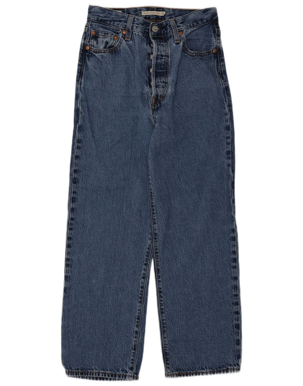Jeans dritti a vita alta Levi's Ribcage da donna W26 L27 cotone blu