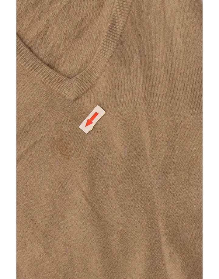 Maglione da uomo con scollo a V Marks & Spencer piccolo acrilico beige