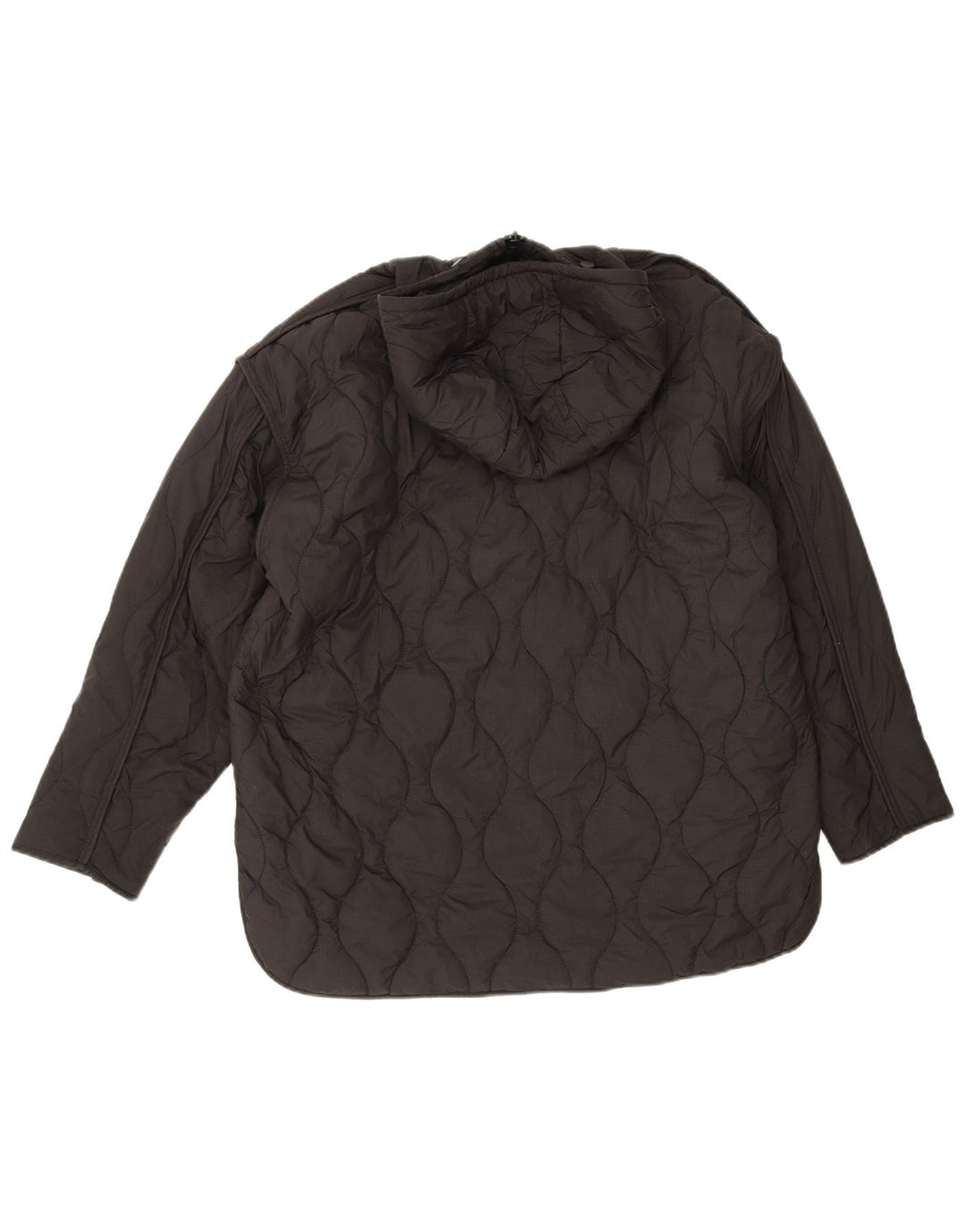 Giacca trapuntata oversize con cappuccio da donna Zara UK 6 XS poliestere nero