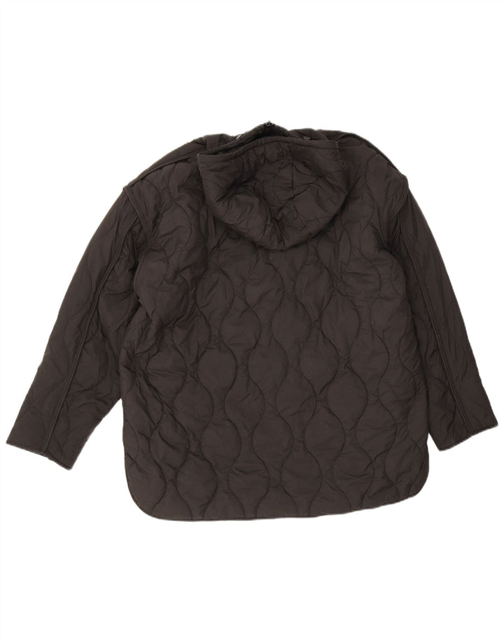 Giacca trapuntata oversize con cappuccio da donna Zara UK 6 XS poliestere nero