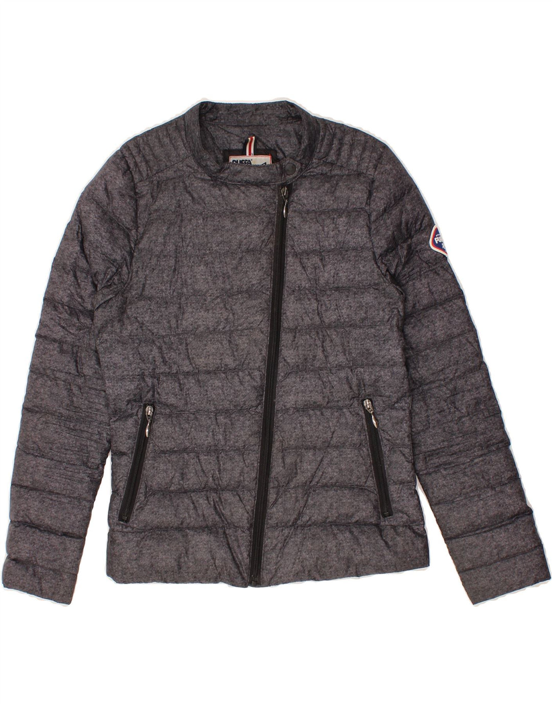 VINTAGE Womens Padded Jacket UK 10 Small Grey Polyester Vintage Vintage and Second-Hand Vintage from Messina Hembry 