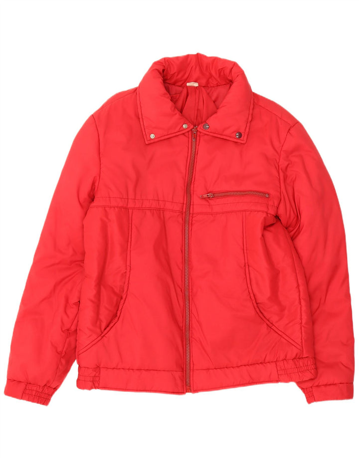 Giacca imbottita vintage da donna IT 50 XL rossa in poliestere