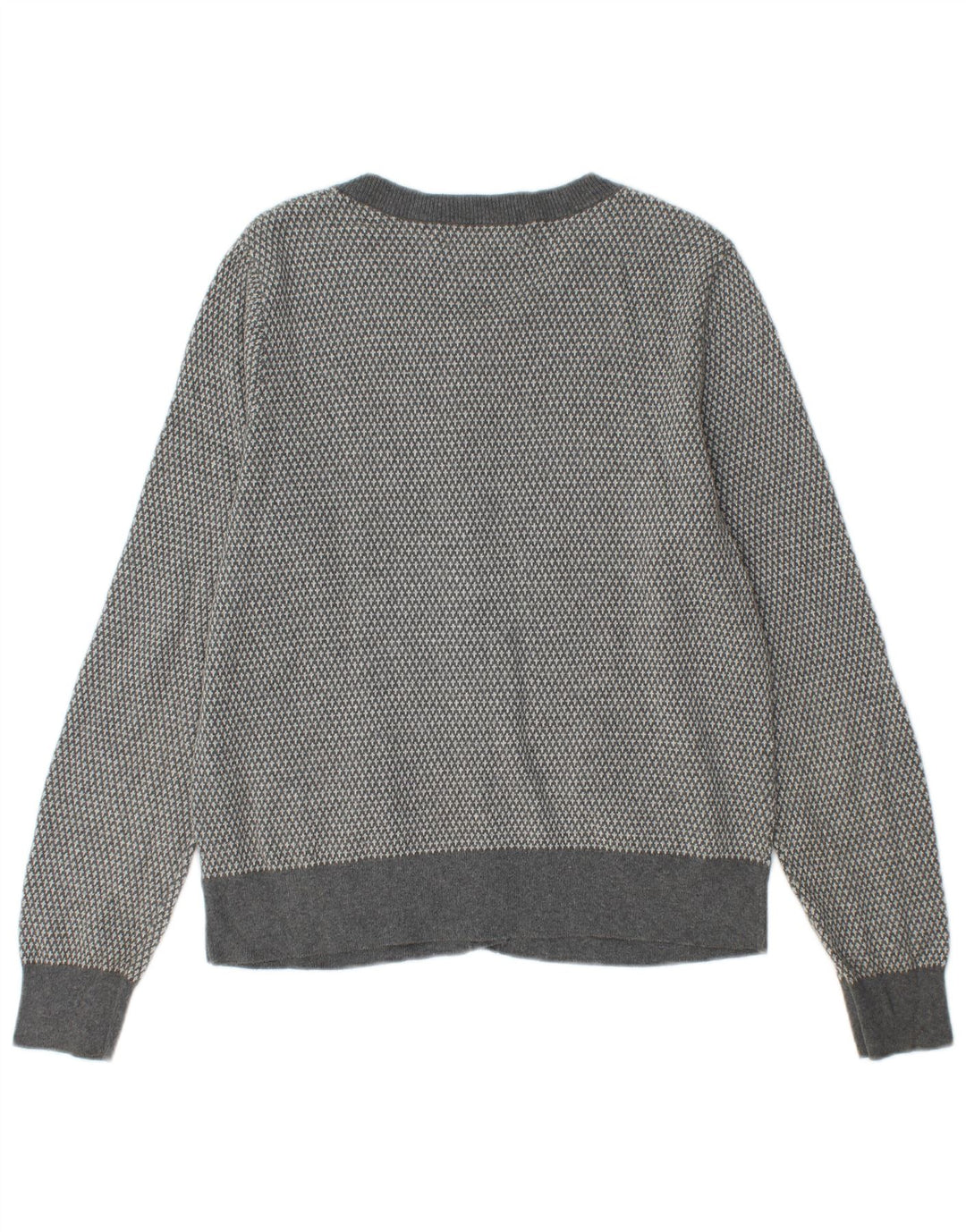 Maglione cardigan da donna EDDIE BAUER UK 14 grande cotone grigio