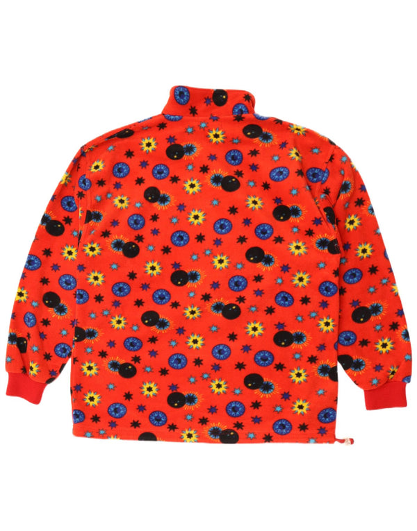 Conte of Florence Maglione in pile da uomo con zip e collo Grande poliestere floreale rosso