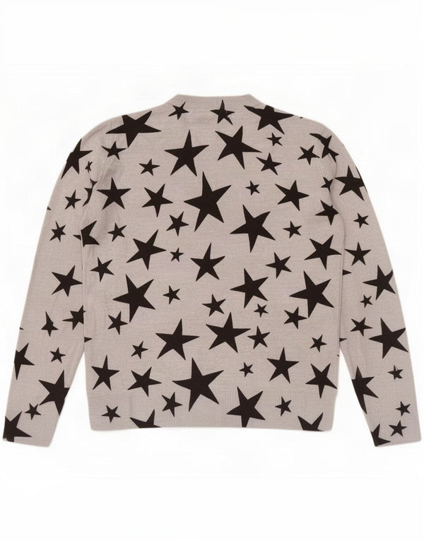 Maglione maglione girocollo con grafica da donna Marks & Spencer UK 12 Grigio medio