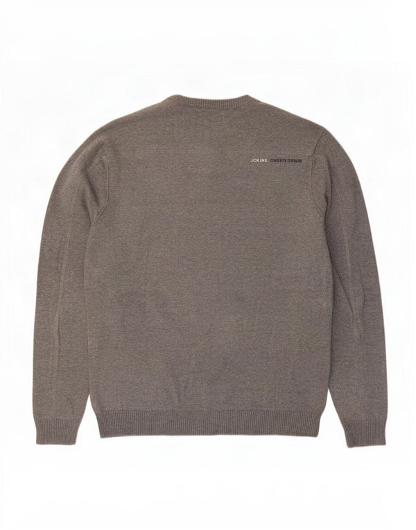 Jack & Jones Maglione da uomo con collo a bottoni XL Grigio